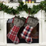 Christmas Tree Pendant Christmas Ornaments Christmas Socks Gingham Gift Bag - Image 5