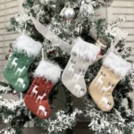 Christmas Elk Socks Ornaments Candy Gift Bags Holiday Decorations - Image 2