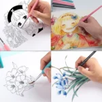 WeiZhuang Hook Line Pen Painting Hand-painted Watercolor Wolf Mint Hook Line Pen Painting Stroke Thin Line Brush - Image 6