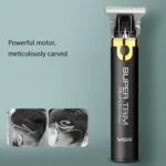 VGR Retro Oil Hair Electric Hair Clipper Push White Carved Small Hair Clipper Professional USB Electric Hair Clipper For Hair Salon - Image 4