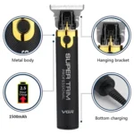 VGR Retro Oil Hair Electric Hair Clipper Push White Carved Small Hair Clipper Professional USB Electric Hair Clipper For Hair Salon - Image 6