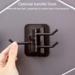 10 PCS Strong Viscose Bathroom Wall Shelf Without Perforation Traceless Rotating Hook, Random Color Delivery - Image 5