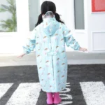 Cartoon Children Raincoats Waterproof Raincoat with Schoolbag - Image 3