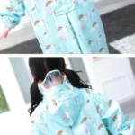 Cartoon Children Raincoats Waterproof Raincoat with Schoolbag - Image 5