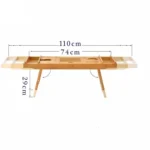 Bamboo Foot Bathtub Rack Multifunctional Bathroom Retractable Bath Rack - Image 3