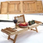 Bamboo Foot Bathtub Rack Multifunctional Bathroom Retractable Bath Rack - Image 4