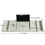 Bamboo Bathtub Rack Retractable Bathtub Tray Multi-function Soaking Bracket - Image 3