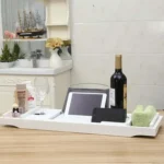 Bamboo Bathtub Rack Retractable Bathtub Tray Multi-function Soaking Bracket - Image 6