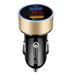 2 PCS Aluminum Ring 5V3.1A Display Car Charger  QC3.0+3.1A Aluminum Alloy Multi-function Halo Digital Display Car Charger - Image 2