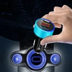 2 PCS Aluminum Ring 5V3.1A Display Car Charger  QC3.0+3.1A Aluminum Alloy Multi-function Halo Digital Display Car Charger - Image 3