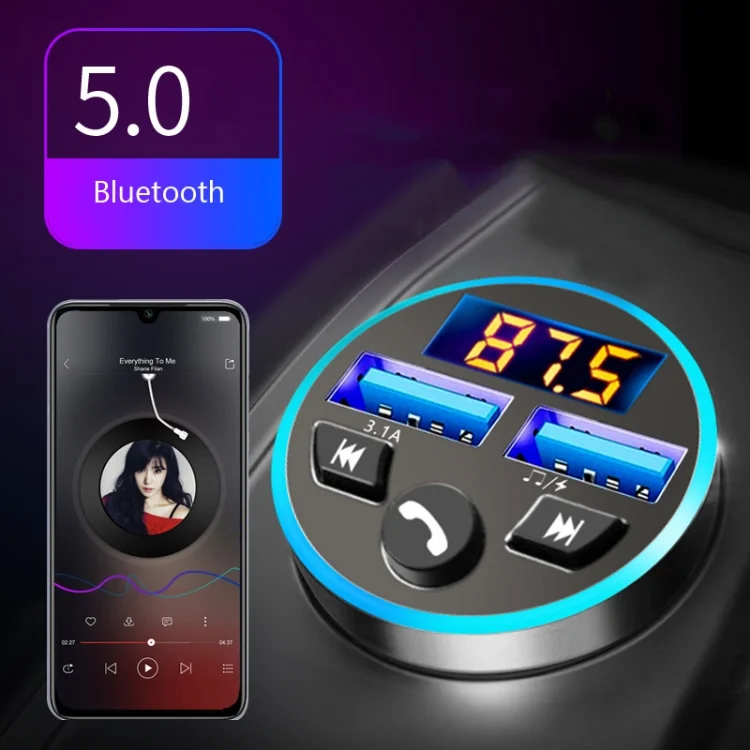 TBD0427014801A_3.webp Halo Car MP3 Bluetooth Player Car Charger Car FM Transmitter 3.1A Car Charger - Image 4