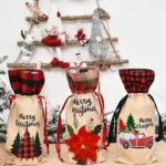 Christmas Decorations Imitation Linen Wine Bottle Cover - Image 9