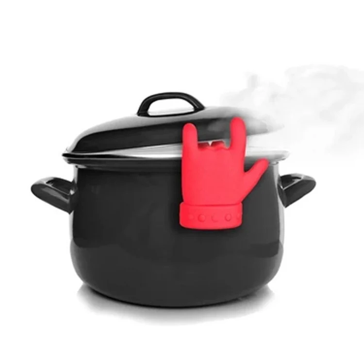TBD04270355_3.webp 2 PCS Kitchen Silicone Pot Lid Raising Gadget Finger Shaped Pot Lid Spill-proof Raising Spoon Rack - Image 4