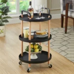 Luxury Movable Trolley Simple Kitchen Living Room Storage Tea Set Rack - Image 2