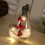 2 PCS LED Transparent Christmas Plastic Bulb Ball Christmas Tree Decoration Pendant - Image 2