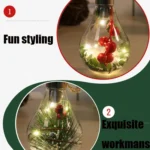 2 PCS LED Transparent Christmas Plastic Bulb Ball Christmas Tree Decoration Pendant - Image 3