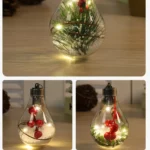 2 PCS LED Transparent Christmas Plastic Bulb Ball Christmas Tree Decoration Pendant - Image 5