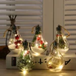 2 PCS LED Transparent Christmas Plastic Bulb Ball Christmas Tree Decoration Pendant - Image 6