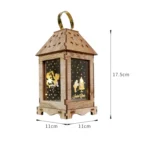 Wooden Christmas Decoration Wind Lantern LED Luminous Ornaments Portable Lantern Holiday Lights - Image 6