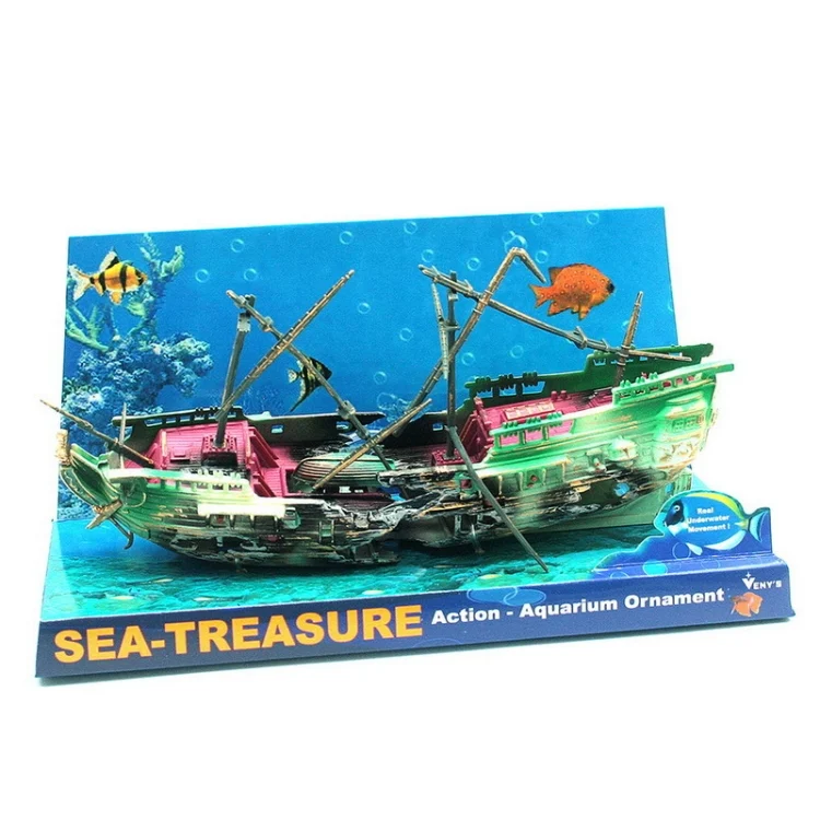 TBD04609888_1.webp Aquarium Fish Tank Aquarium Landscaping Decoration Oxygen-enhancing Toy Rotten Shipwreck - Image 2