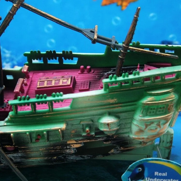 TBD04609888_3.webp Aquarium Fish Tank Aquarium Landscaping Decoration Oxygen-enhancing Toy Rotten Shipwreck - Image 4