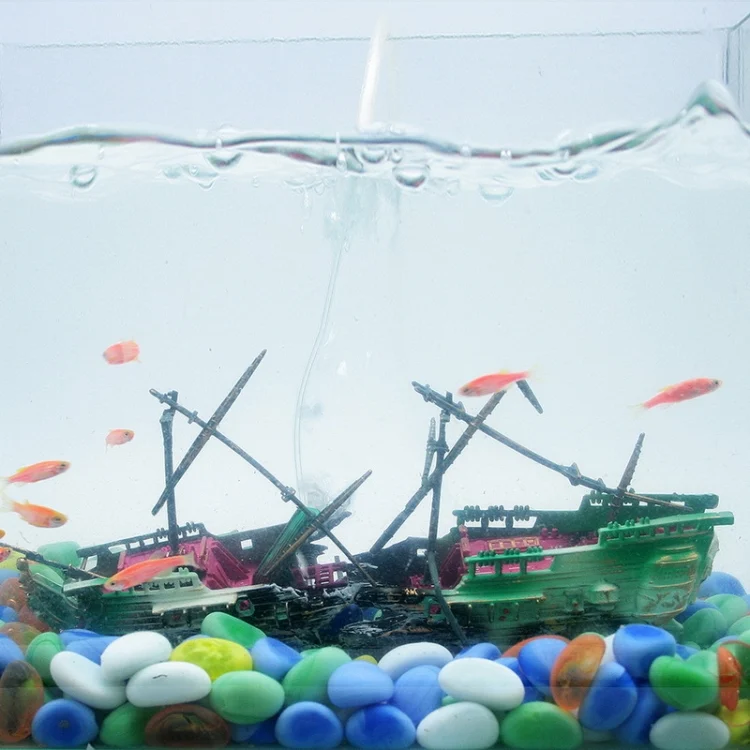 TBD04609888_5.webp Aquarium Fish Tank Aquarium Landscaping Decoration Oxygen-enhancing Toy Rotten Shipwreck - Image 6