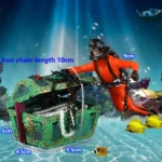 Pneumatic Fish Tank Decoration Diver Treasure Hunt Frogman Aquarium Fish Tank Landscape - Image 3