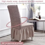 Bubble Skirt Chair Cover Household Elastic Universal One-piece Seat Stool Cover Fabric Grid Chair Cover - Image 5