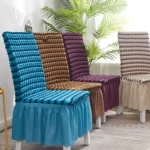 Bubble Skirt Chair Cover Household Elastic Universal One-piece Seat Stool Cover Fabric Grid Chair Cover - Image 7