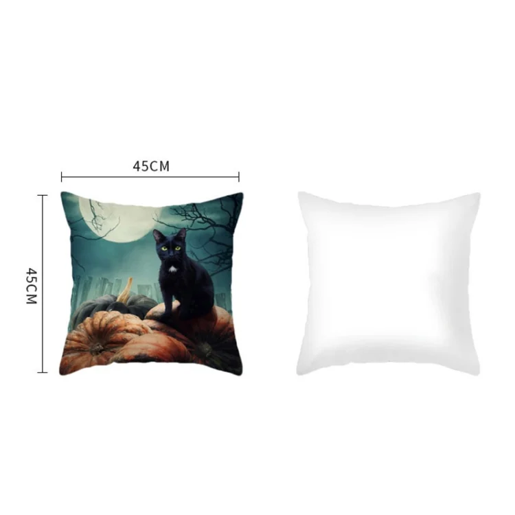 TBD0462017501A_1.webp 2 PCS Halloween Pumpkin Short Plush Super Soft Pillowcase Decoration without Pillow Core - Image 3