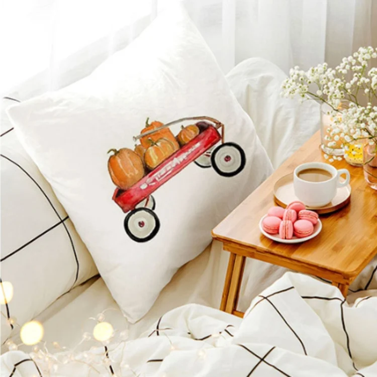 TBD0462017501A_4.webp 2 PCS Halloween Pumpkin Short Plush Super Soft Pillowcase Decoration without Pillow Core - Image 6