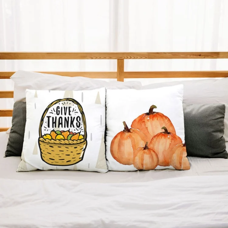 TBD0462017501A_5.webp 2 PCS Halloween Pumpkin Short Plush Super Soft Pillowcase Decoration without Pillow Core - Image 7