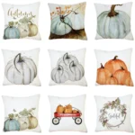 2 PCS Halloween Pumpkin Short Plush Super Soft Pillowcase Decoration without Pillow Core - Image 2