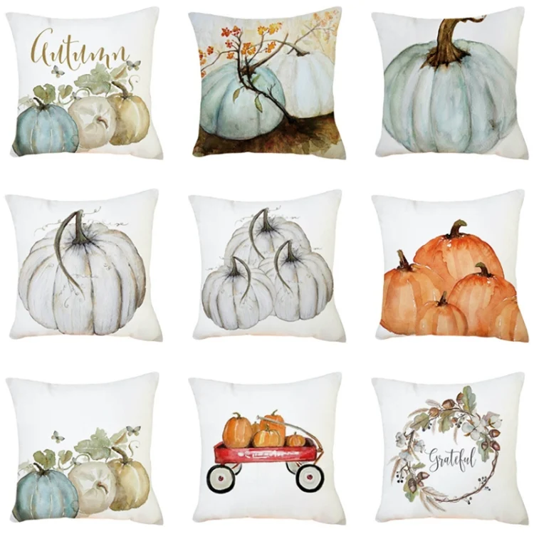 TBD0462017501_B1.webp 2 PCS Halloween Pumpkin Short Plush Super Soft Pillowcase Decoration without Pillow Core - Image 2