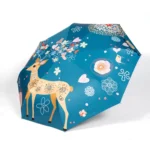 Small Fresh Vinyl Folding Cartoon Forest Rain and Sun Dual-use Umbrella - Image 3