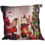 Christmas Ornaments Flannel Pillowcase Cartoon Printing Square Pillowcase Without Pillow Core