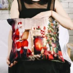 Christmas Ornaments Flannel Pillowcase Cartoon Printing Square Pillowcase Without Pillow Core - Image 6