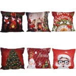 Christmas Ornaments Flannel Pillowcase Cartoon Printing Square Pillowcase Without Pillow Core - Image 4
