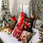 Christmas Ornaments Flannel Pillowcase Cartoon Printing Square Pillowcase Without Pillow Core - Image 5