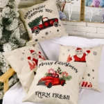 Christmas Decorations Linen Pillowcases Square Pillowcases Without Pillow Core - Image 2