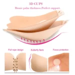Women Self-Adhesive Strapless Bandage Blackless Solid Bra Silicone underwear Invisible Bra - Image 4