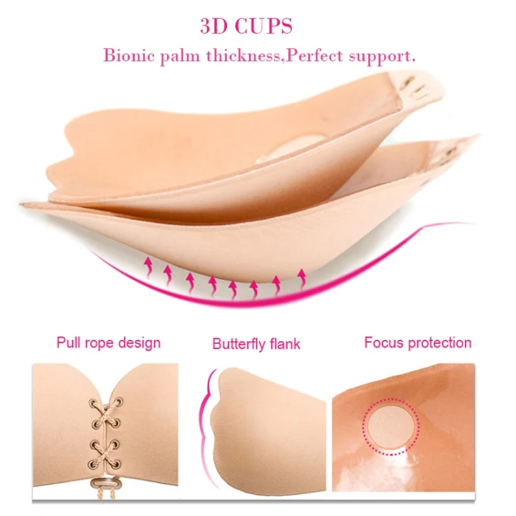 TBD047545301G_3.webp Women Self-Adhesive Strapless Bandage Blackless Solid Bra Silicone underwear Invisible Bra - Image 4