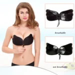 Women Self-Adhesive Strapless Bandage Blackless Solid Bra Silicone underwear Invisible Bra - Image 6