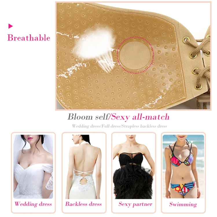 TBD047545301G_8.webp Women Self-Adhesive Strapless Bandage Blackless Solid Bra Silicone underwear Invisible Bra - Image 9