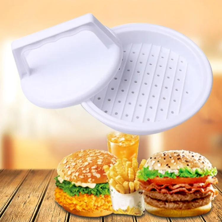 2 PCS Round Shape Hamburger Presser Plastic Hamburger Beef Grill Burger Press Patty Maker Mold Mould