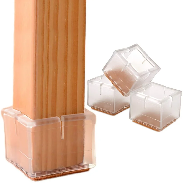 TBD047778501.webp 4pcs Square Chair Leg Caps PVC Feet Protector Pads Furniture Table Covers - Image 1