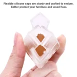 4pcs Square Chair Leg Caps PVC Feet Protector Pads Furniture Table Covers - Image 3