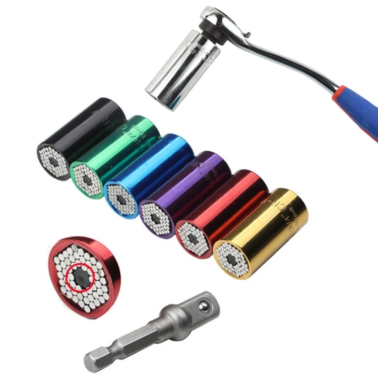 2 Pcs/Set Universal Torque Wrench Head Set Socket Sleeve 7-19mm Power Drill Ratchet Bushing Spanner Key Magic Multi Hand Tools