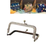 Square Embossed Wallet Handbag Metal Handle - Image 2