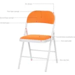 Portable Folding Metal Conference Chair Office Computer Chair Leisure Home Outdoor Chair - Image 5